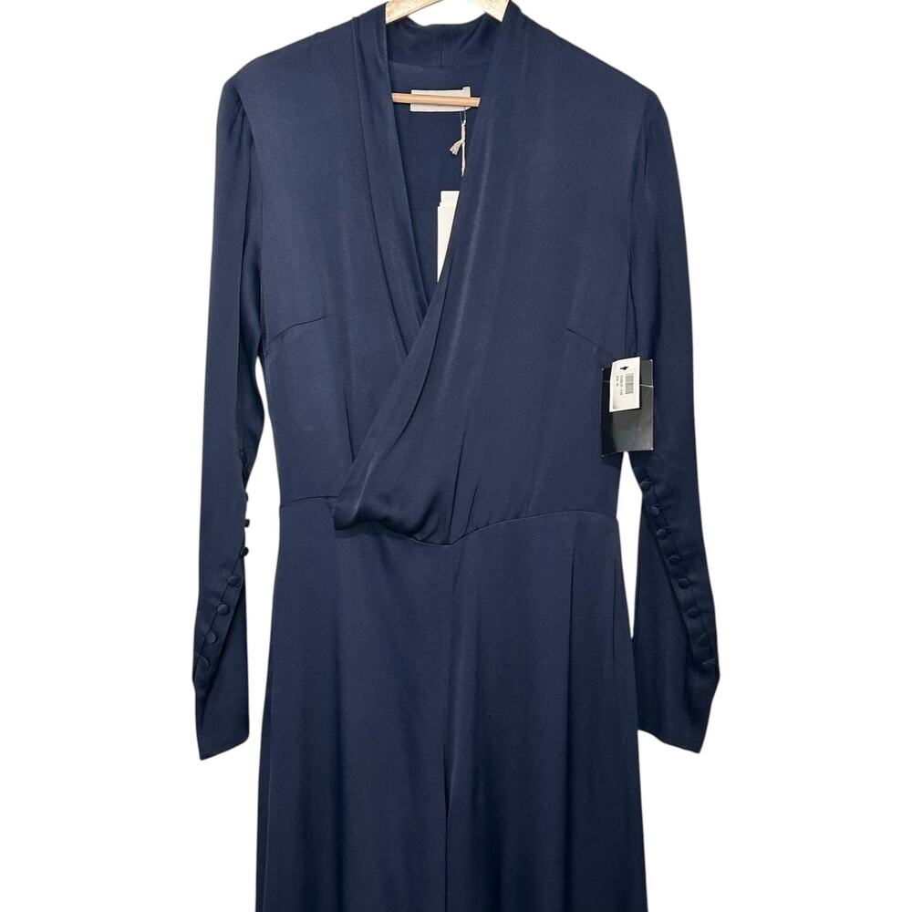 NWT Les Heroines Vanessa Cocchiaro Tina Wrap-Effect Satin Jumpsuit (FR 40 US 8) - Picture 4 of 16